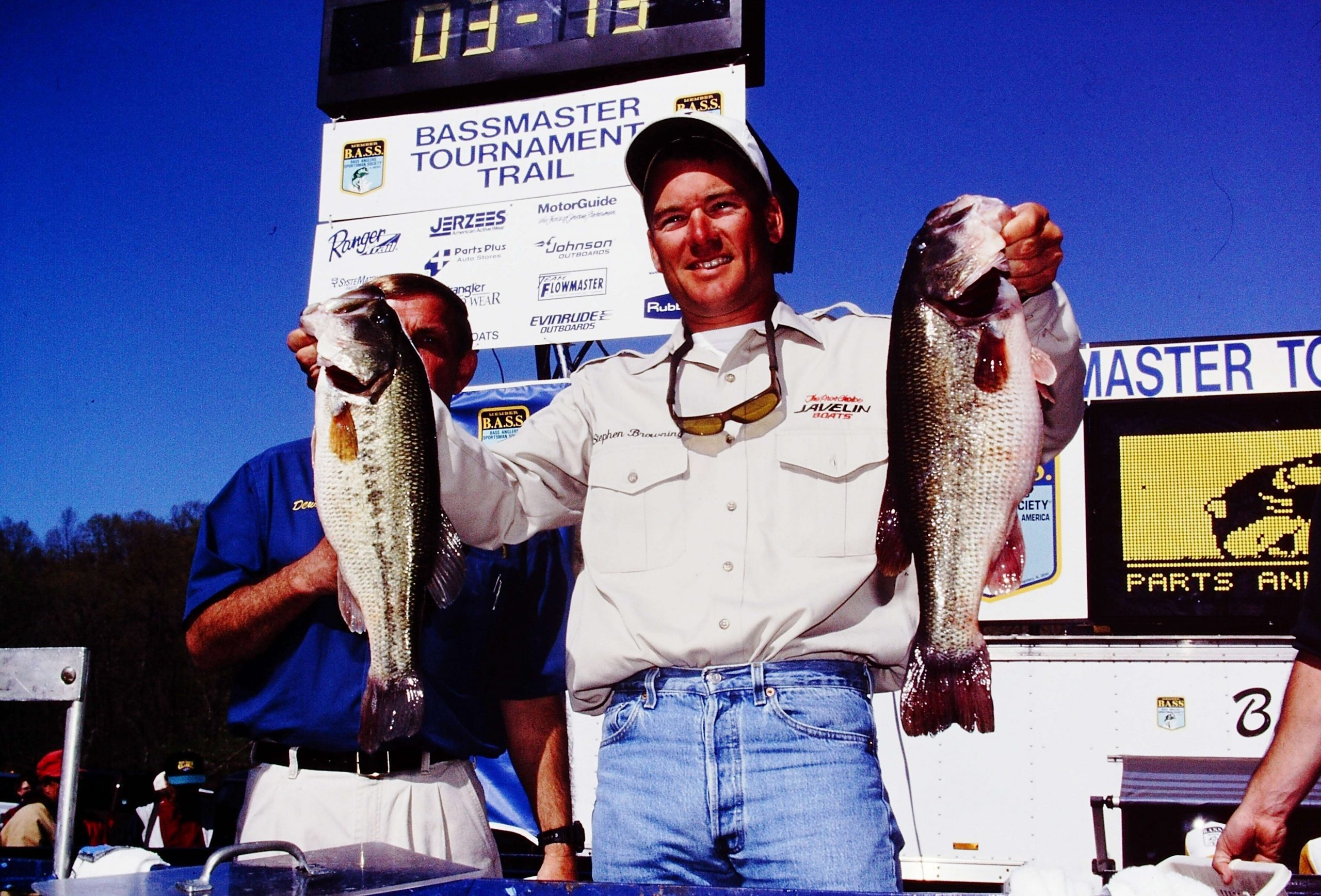 3. How did you get started in professional bass fishing?
<p>B.A.S.S. had an Invitational that came to the Arkansas River in Pine Bluff back in 1995. A good friend of mine, Ken Adams, and I sat on the phone for two hours. That was back when you had to call inâ¦that was way before the computer age. He and I just sat there with the phones out trying to get through. We were finally able to get through, and we entered that Invitational.