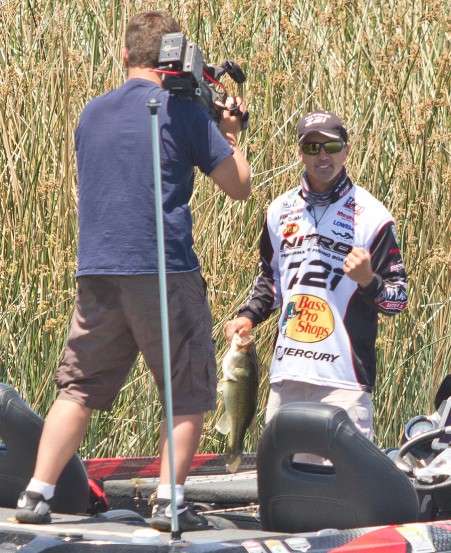 This time he nabbed a largemouth for Bassmaster LIVE.