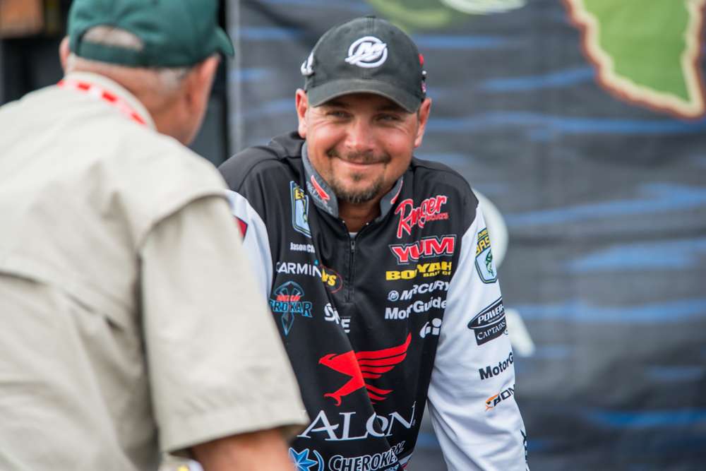 Jason Christie wrapped up his day one with a total weight of 37 pounds, 4 ounces taking the lead after a great first day on the lake. 