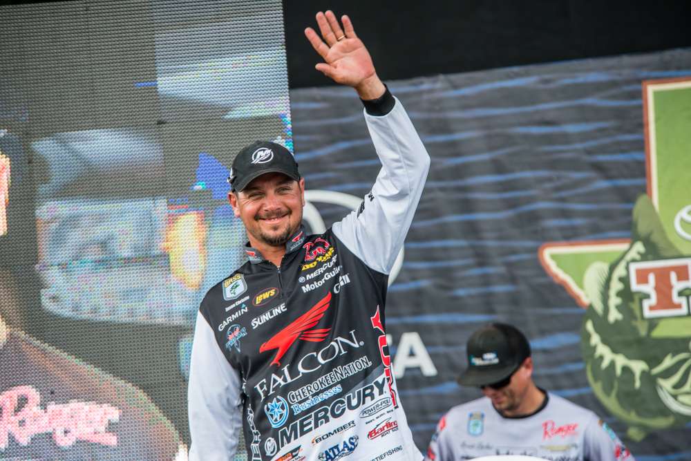 Jason Christie is the final angler to weigh in. Does he have enough to hold his lead?