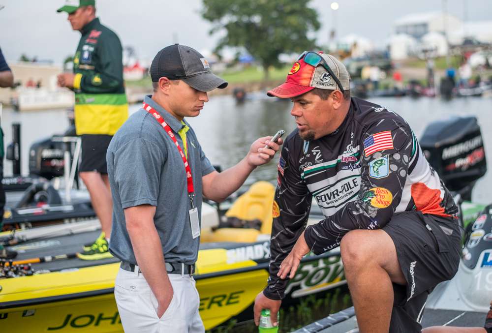 Sitting in second place Lane says he is going to continue fishing shallow and is looking for big bites to catch Christie. 