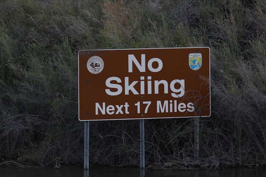 No skiing for a ways. 