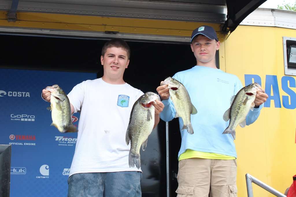 Blake Albertson and Dylan White of Indiana's Southside Anglers team placed fourth with 12-14. Their catch, which was anchored by a 4-2 largemouth, came mostly on a bait from Secret Lures called a Stupid Tube.