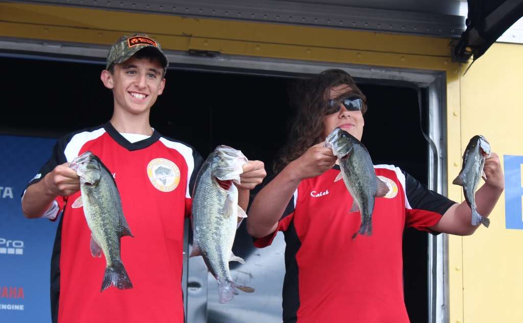 Caleb Peck and Mitchell Bernius of Illinois'Arthur Levington Atwood Hammong High School placed 10th with 10-3. They caught most of their fish on a beaver, including a 4-5 largemouth.
