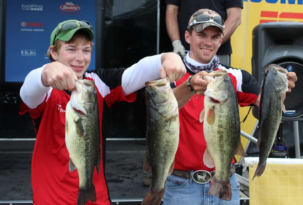 Tournament winners Tyler Benedict and Zach Hingson had two fish that topped the 4-pound mark in their winning catch of 18-8.