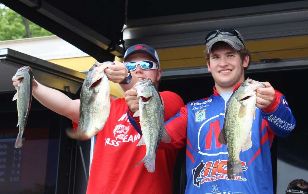 Joey Gorham and Logan Earlywine of Indiana's Martinsville Artesians finished fifth with 12-9. They had a 4-4 largemouth and caught most of their fish on Senkos.