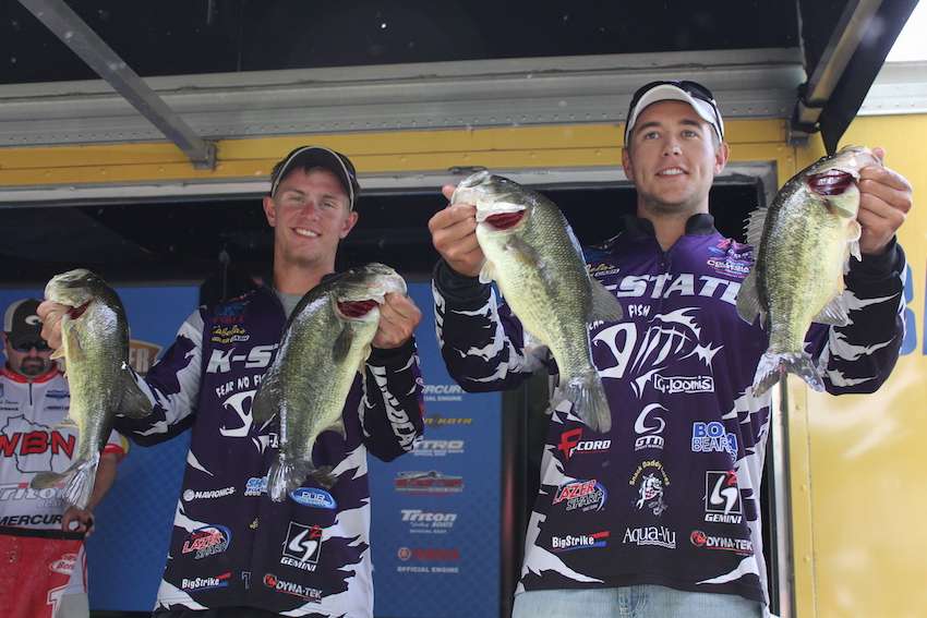 Taylor Bivins and Kyle Alsop of Kansas State University have 12-5 for 11th. 