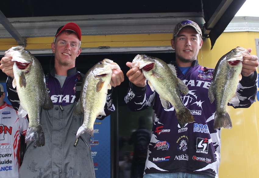 Taylor Bivins and Kyle Alsop of Kansas State University 8th, 24-11.