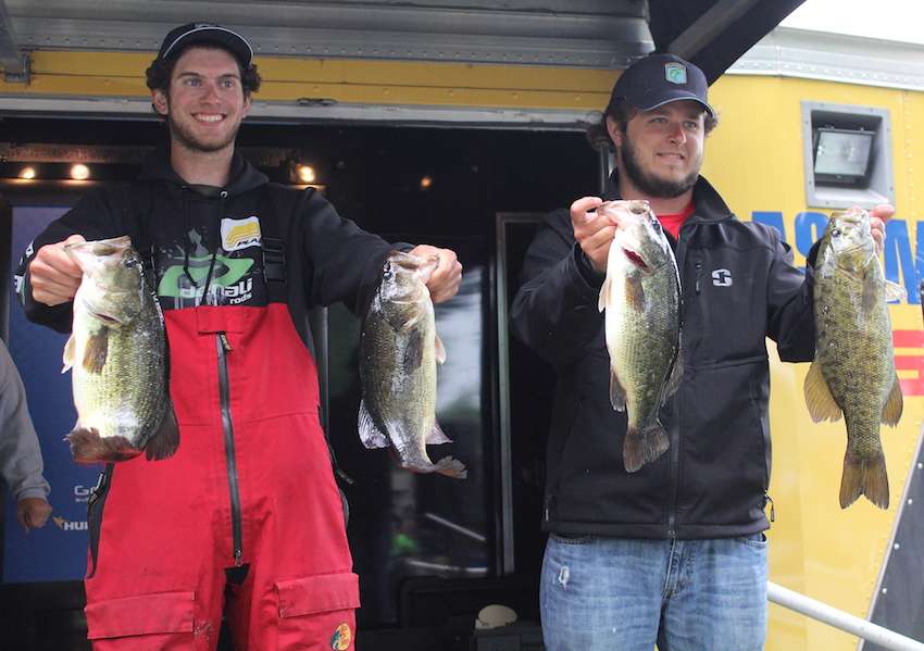 NMU's Justin Brown and Brandon Bissell bring in 15-8 on Day 3, the Bass Pro Nitro Big Bag for the week. 