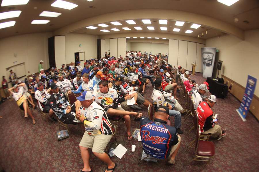 A barrier was pulled aside for Marshals and Elite Series anglers to be paired for Day 1. 