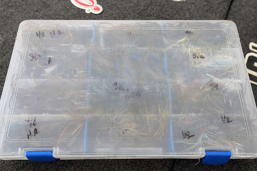 At the beginning of every tournament season, Faircloth has all of his boxes perfectly organized and labeled with black magic marker. But by the end of the season (when these photos were taken), he says the labels have usually been rubbed off.