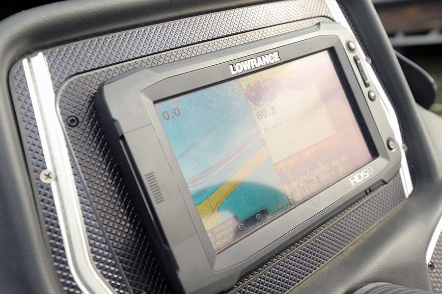 He runs a Lowrance HDS-9 graph unit on his console.