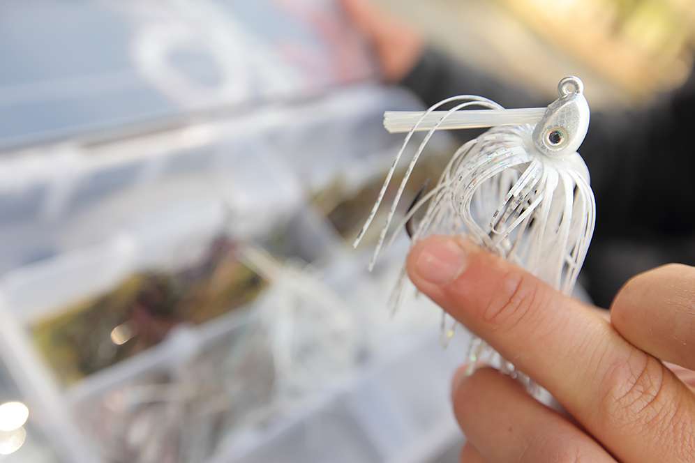 A white Strike King Swim Jig is another of Lee's favorite selections.