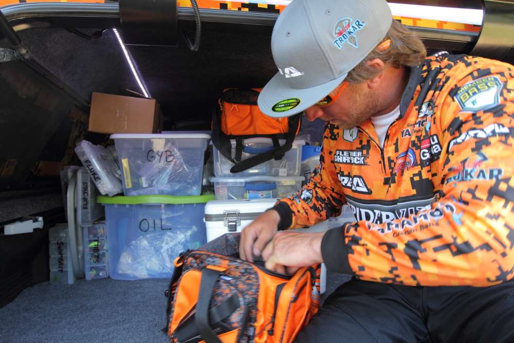 Let's take a look inside one of Shryock's tackle bags.