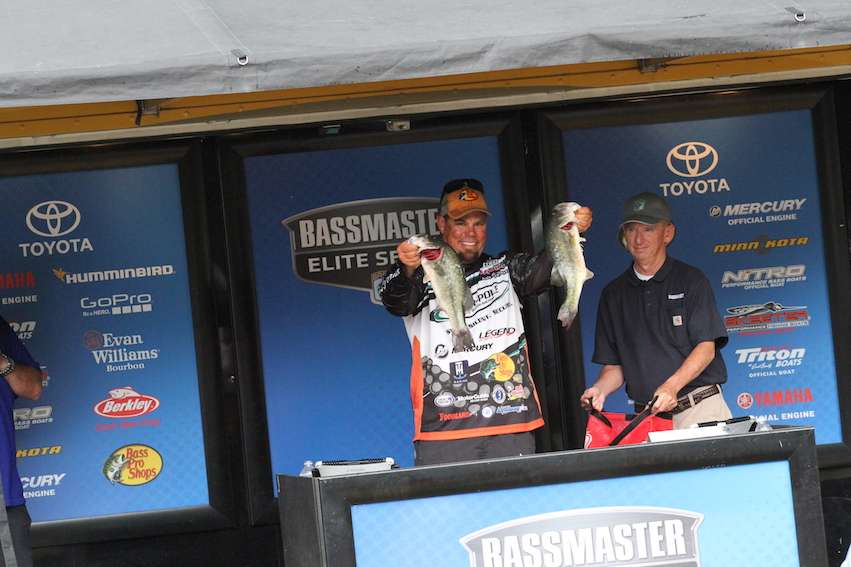 Chris Lane shows some off to the fans on bassmaster.com.