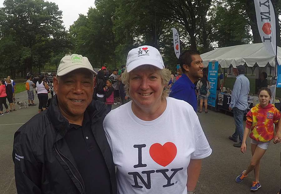 New York City Parks and Recreation Commissioner Mitchel Silver and Mary Beth Mooney from I Love NY were on hand for the fun. 