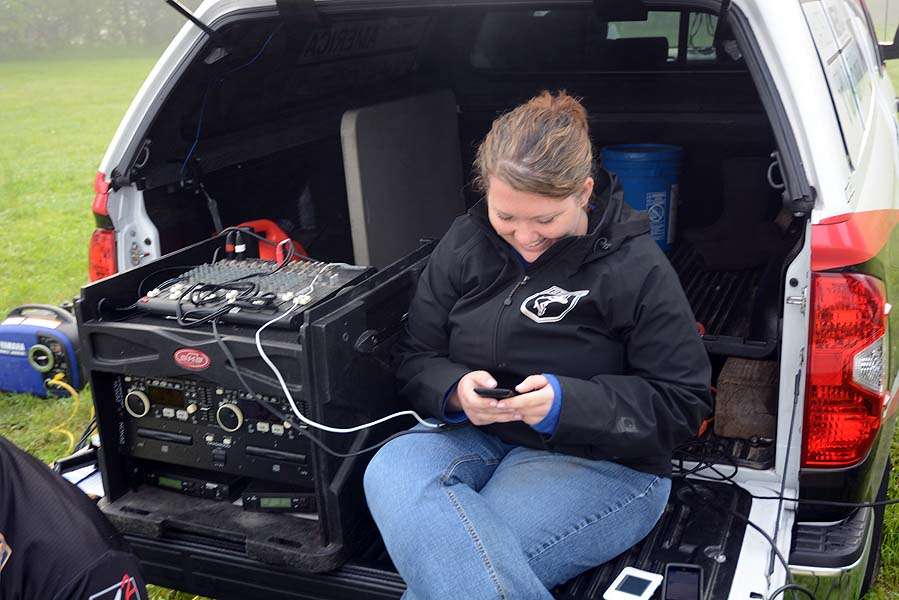 While Emily Hand takes text message requests from the anglers. Those include back-to-back songs by Dr. Dre (Yo Diggity) and Eddie Money (Take Me Home Tonight). 