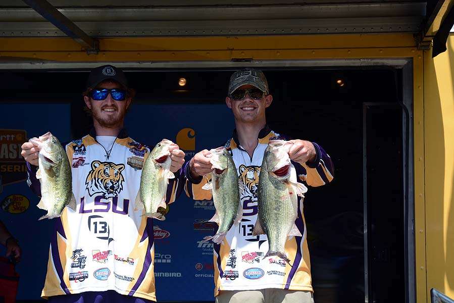 Brent Rome  & Darrel Henson of LSU Shreveport are in the top 20 cut and 10th place overall with 20 pounds. 
