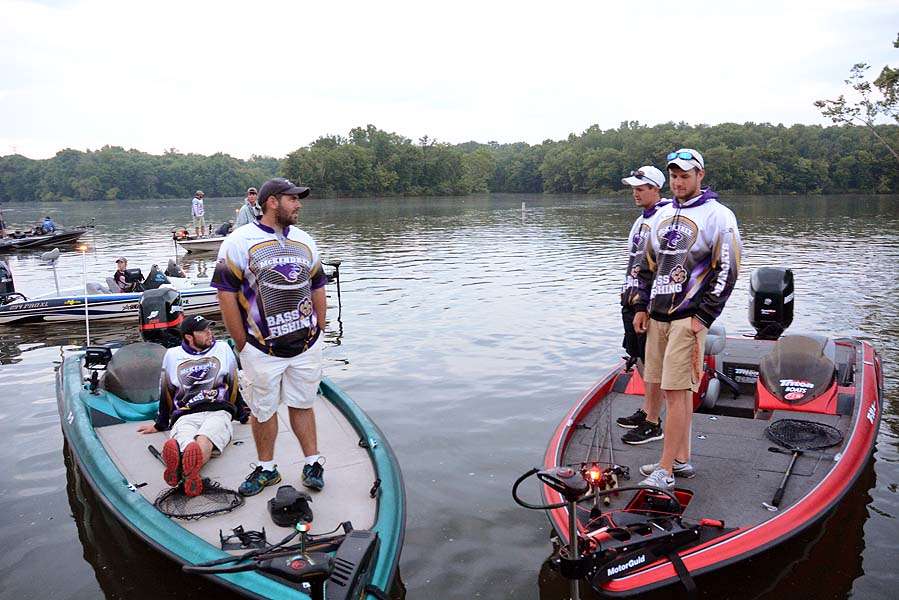 On the left are Phillip Germagliotti and Shane Campbell. To the right are leaders Jordan Ledbetter and Trent Robinson. Both teams are from McKendree University. 