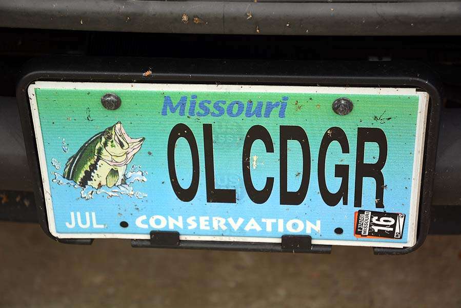 The driver of this truck from Missouri lets everyone know his age. 