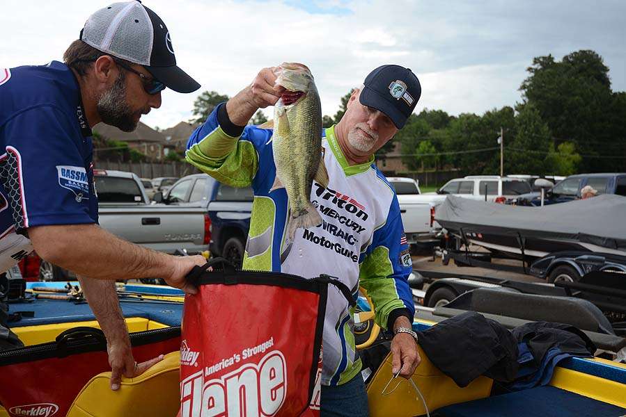 Jeff Saunders is one of the first anglers to arrive backstage at Madison Landing. 