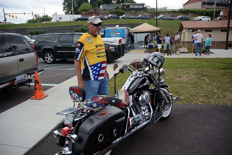 Jim Kline, youth director and longtime officer of the Maryland B.A.S.S. Nation, arrived in style at the final weigh-in. 