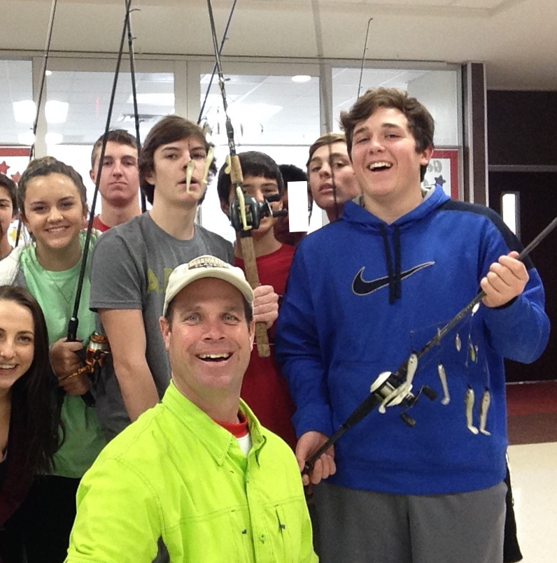 When Marcus Ninth Grade Campus teacher Matthew Schwolert brings a rod and reel to class, his algebra students want to know if they are going fishing that day. Instead of taking them fishing, though, Schwolert relies on his fishing gear to teach them algebra.