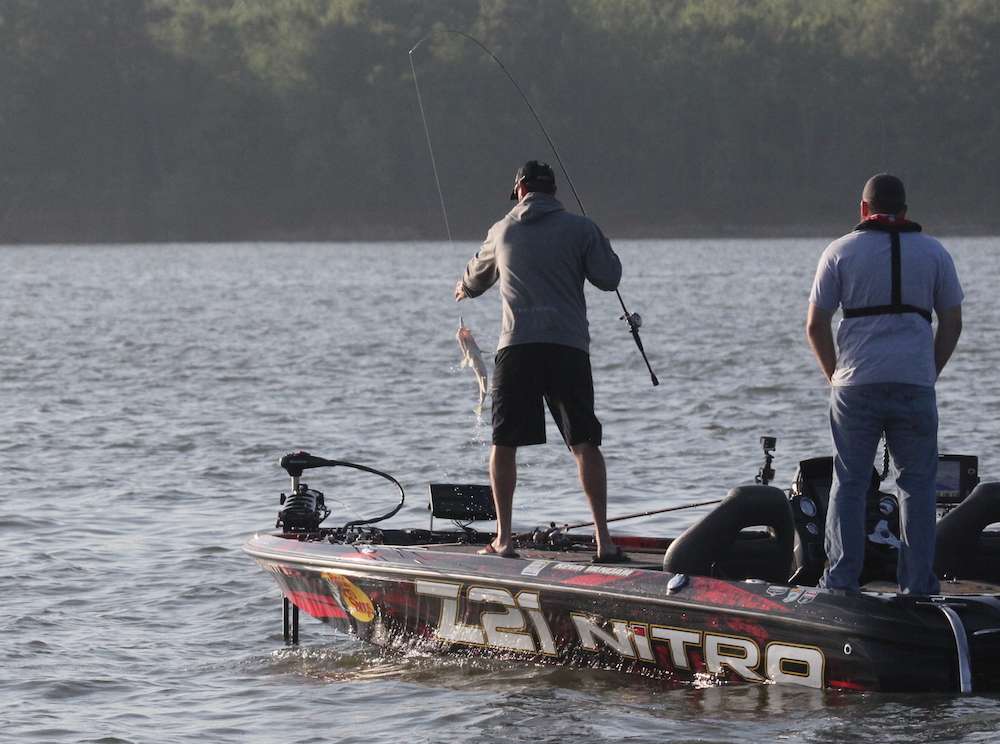 As VanDam swings yet another solid fish into the boat...