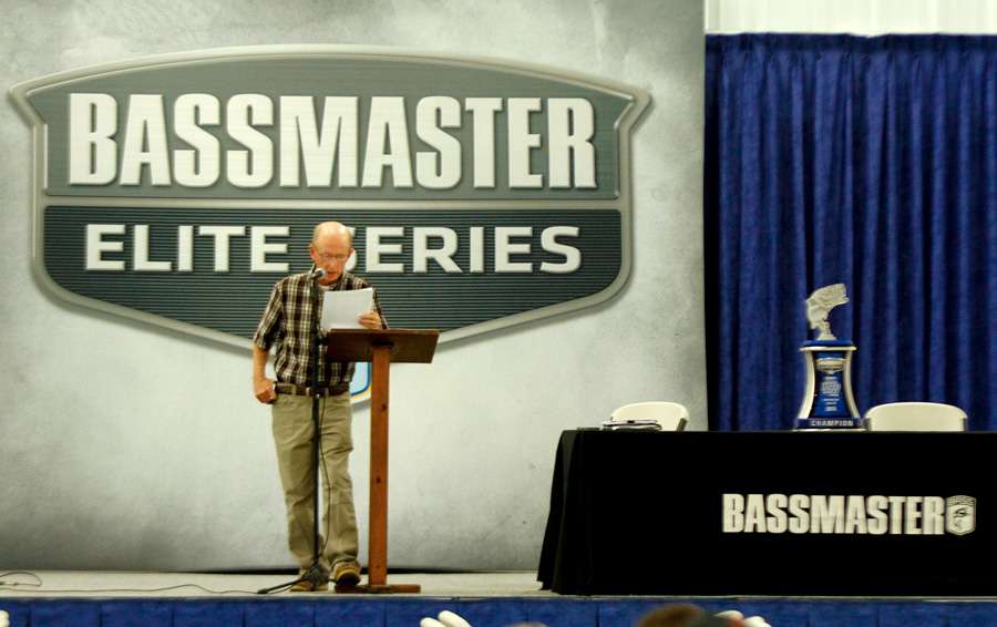 B.A.S.S. Tournament Director Trip Weldon conducted the anglers briefing. 