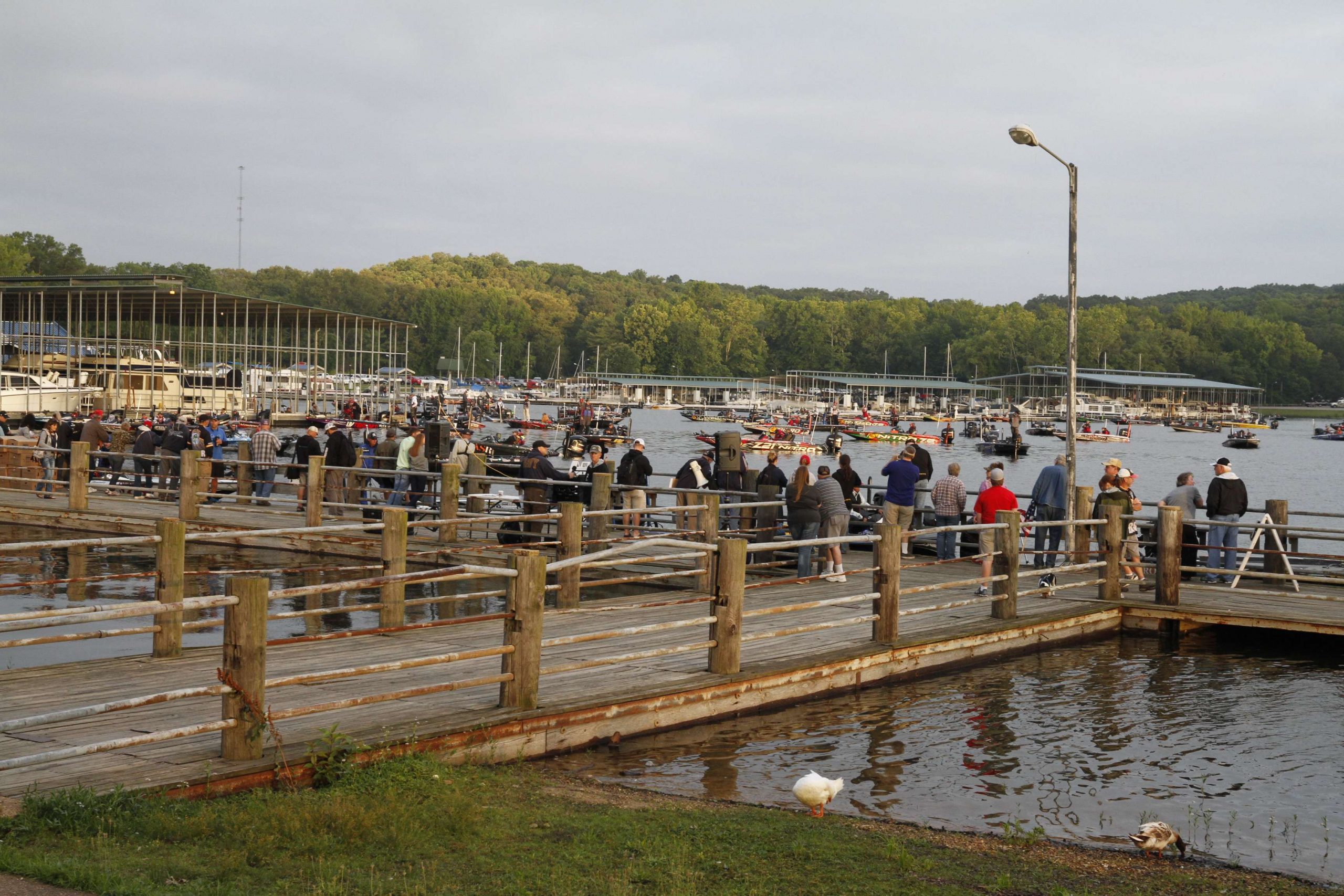 The pier begins to get crowded.