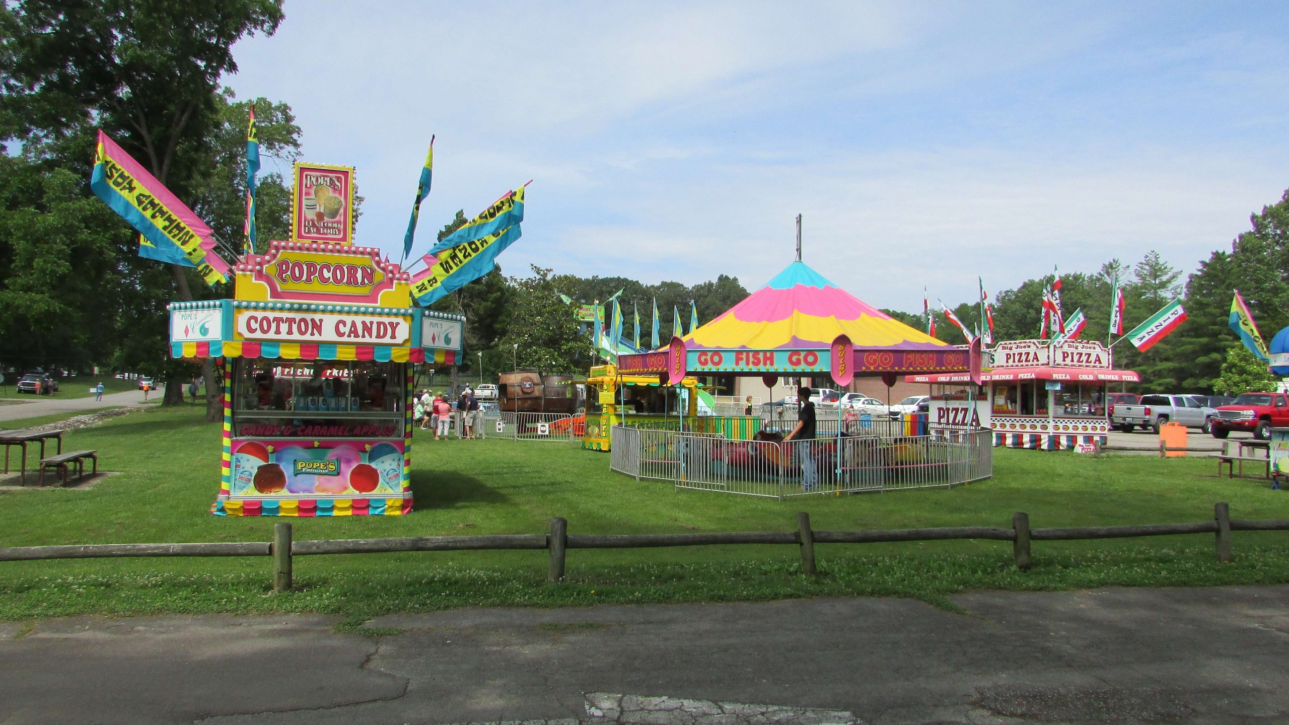 The carnival area had food and rides for the younger fans as well.