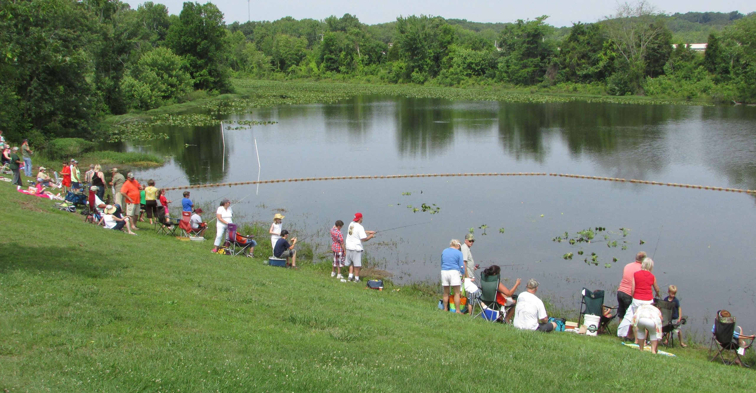 A number of young anglers fished a pond in Paris Landing State Park looking for trophy fish of their own.