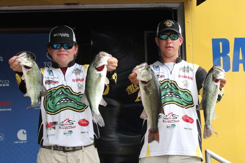 The second-place team of Braden Blanchard (left) and Cade Fortenberry (right) was also from Louisiana and used shallow water to bolster their finish.