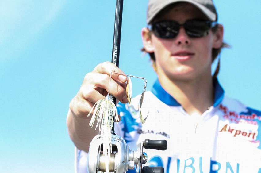 They also threw a War Eagle Spinnerbait. The light wire design was key to the vibration and thump of the spinnerbait.