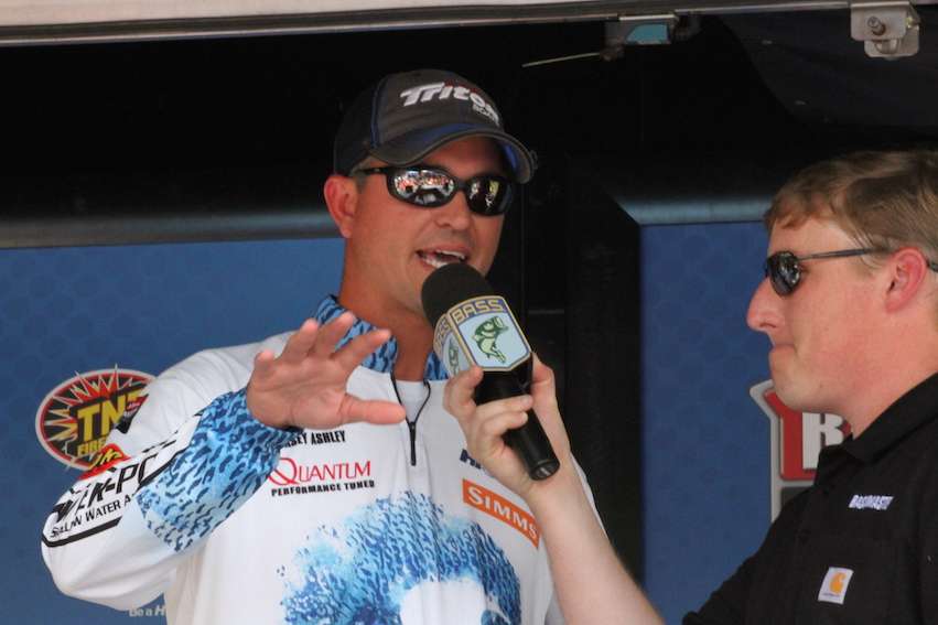 2015 Bassmaster Classic Champion Casey Ashley spoke to the crowd and the viewers on Bassmaster.com.