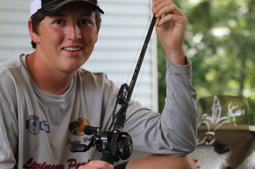 Watts threw the Poppin frog on 65-pound Power Pro braid with a 7-4 Denali Rod and a Shimano Curado reel.