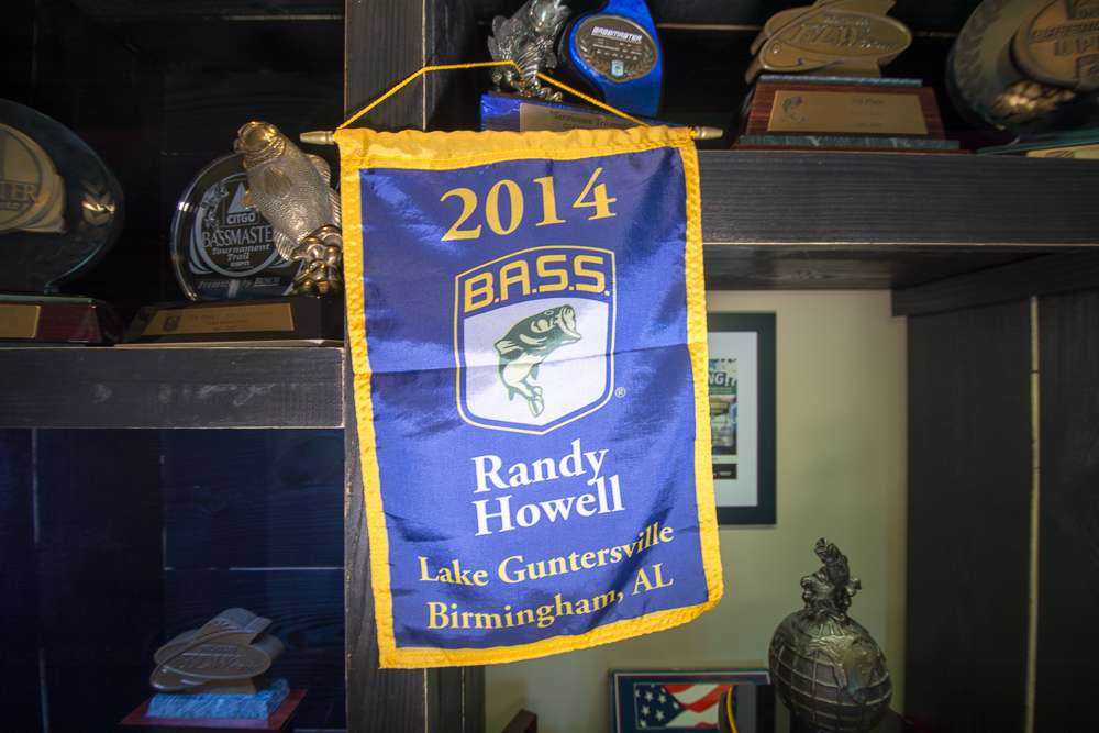 Each year, B.A.S.S. recognizes past winners at the Classic. The Howells have Randy's flag with the rest of his trophies. 