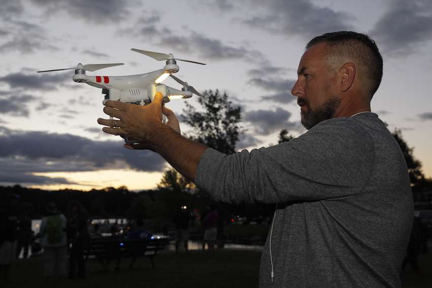Everything gets going as the drone heads up in the sky to get some aerials.