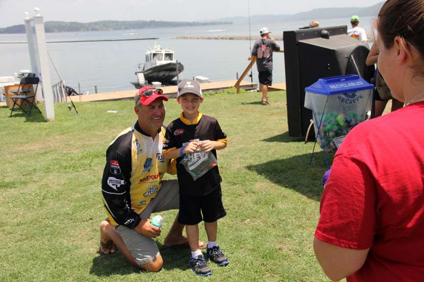 Brandon Coulter with one of his new fishing buddies.