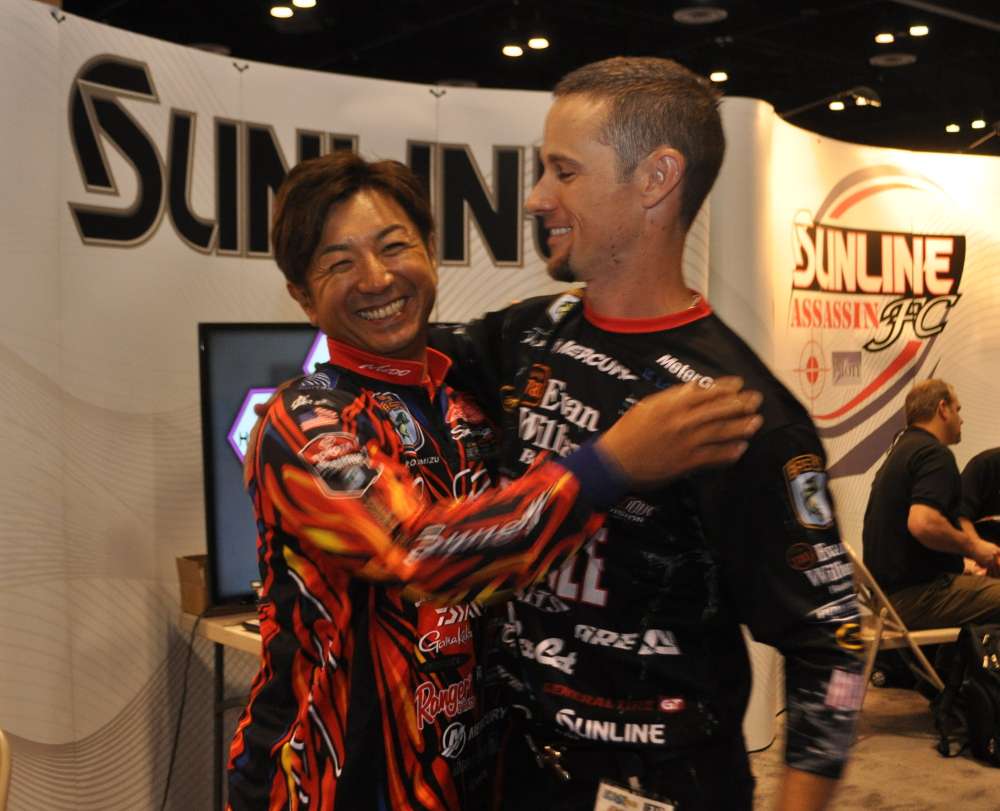 Morizo Shimizu stopped by the booth ...