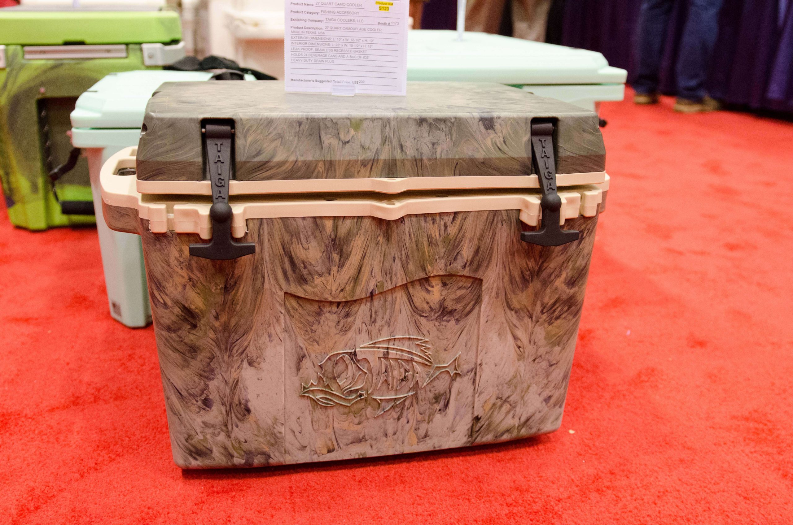 Taiga Coolers created this 27-quart camouflage cooler that holds 24 beverage cans.