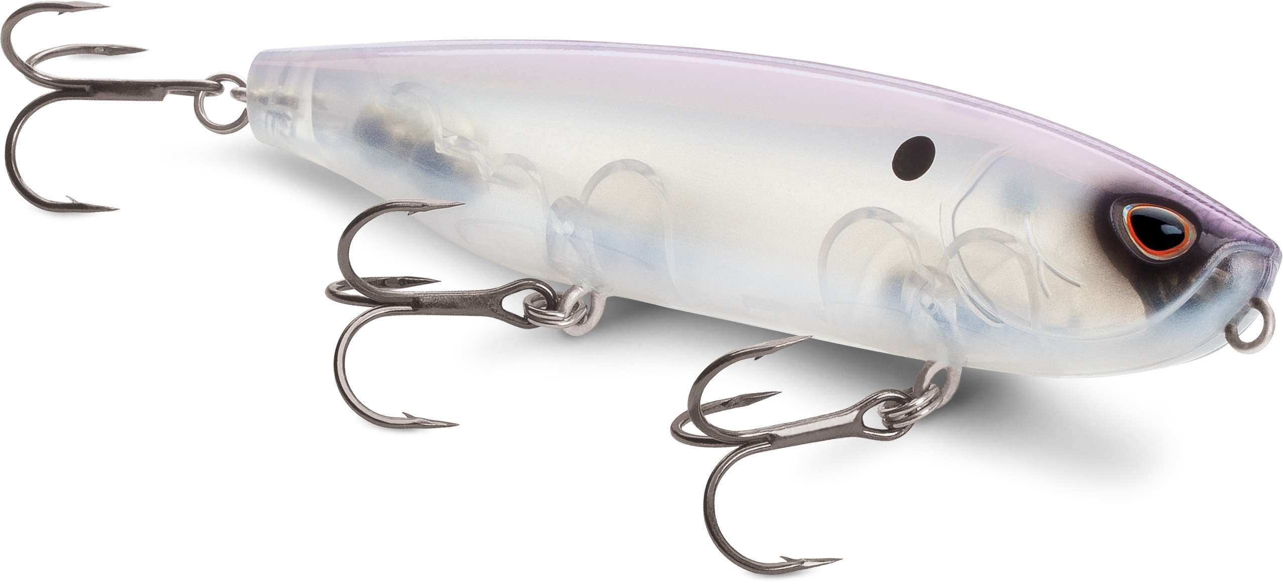 <b>Storm</b><br>Arashi Top Walker<br>	This topwater lure features a responsoive walking action that Storm says will stay true even in choppy water. Multiple rattles make it sound like a baitfish party is going on, and your next big fish is invited. Ten different colors and two sizes (11 and 13) will be available. 