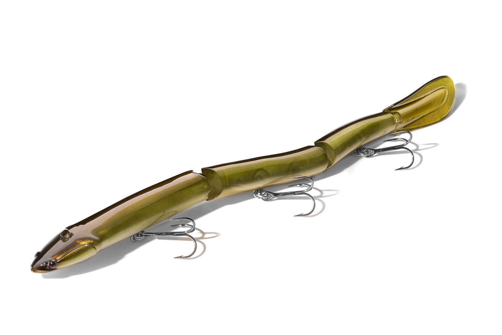 <b>MEGABASS</b><br>	EELER<br>	At 9.25 inches long, the EELER is a jointed crawler bait that combines the best elements of traditional swimbaits and monster soft plastics. Designed for a undulating âSâ action, the EELER has a unique sashay that appeals to discerning monster bass. 