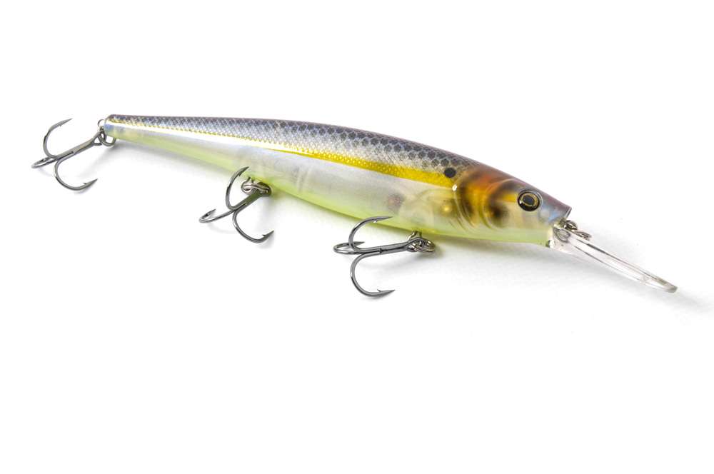 <b>Berkley</b><br>
Cutter 110+<br>
This suspending jerkbait has long-distance castability according to Berkley. The coffin-shaped bill allows for maximum darting action and side flash with minimal rod movement. 