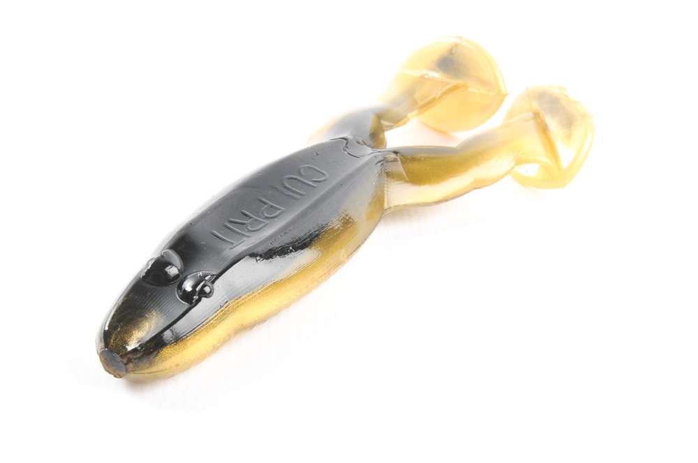 <b>Culprit</b><br>
Incredi-frog<br>
The Culprit 4-inch Incredi-frog offers easy casting and leg action that imitates a fleeing frog. The tapered edges and shape make it heavier and more aerodynamic while the ribbed belly provides a smoother pull across vegetation.