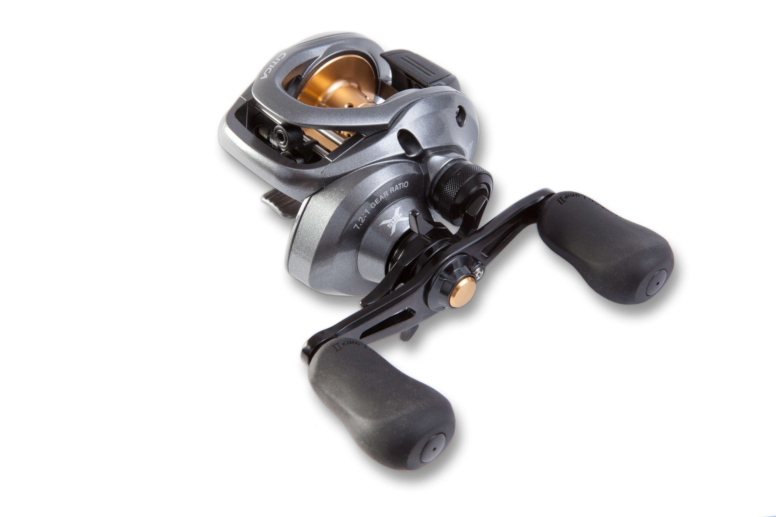 <b>Shimano</b><br>	Citica 200<br>	 		A new affordable baitcasting reel from Shimano, the Citica 200 features a tough 'Hagane' body, X-Ship technology for smooth retrieves increased balance and reduced vibration. Comes in 7.2:1 and 6.3:1 gear ratios, and there's left handed versions (pictured) available too. 