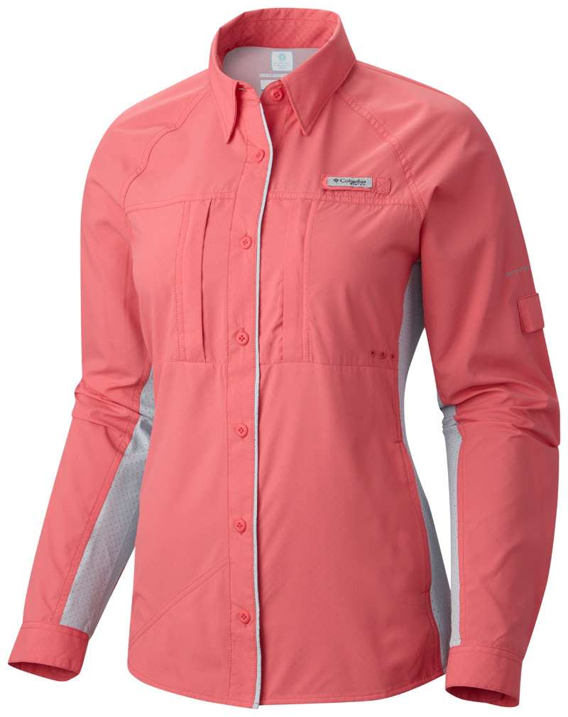 <B>Columbia</B><BR>
Ultimate Catch Zero<BR>Columbia's women's technical shirt, the Ultimate Catch Zero features all of their technology- Omni Freeze, Omni Wick and Omni Shade. They say this is their perfect product for a female angler.