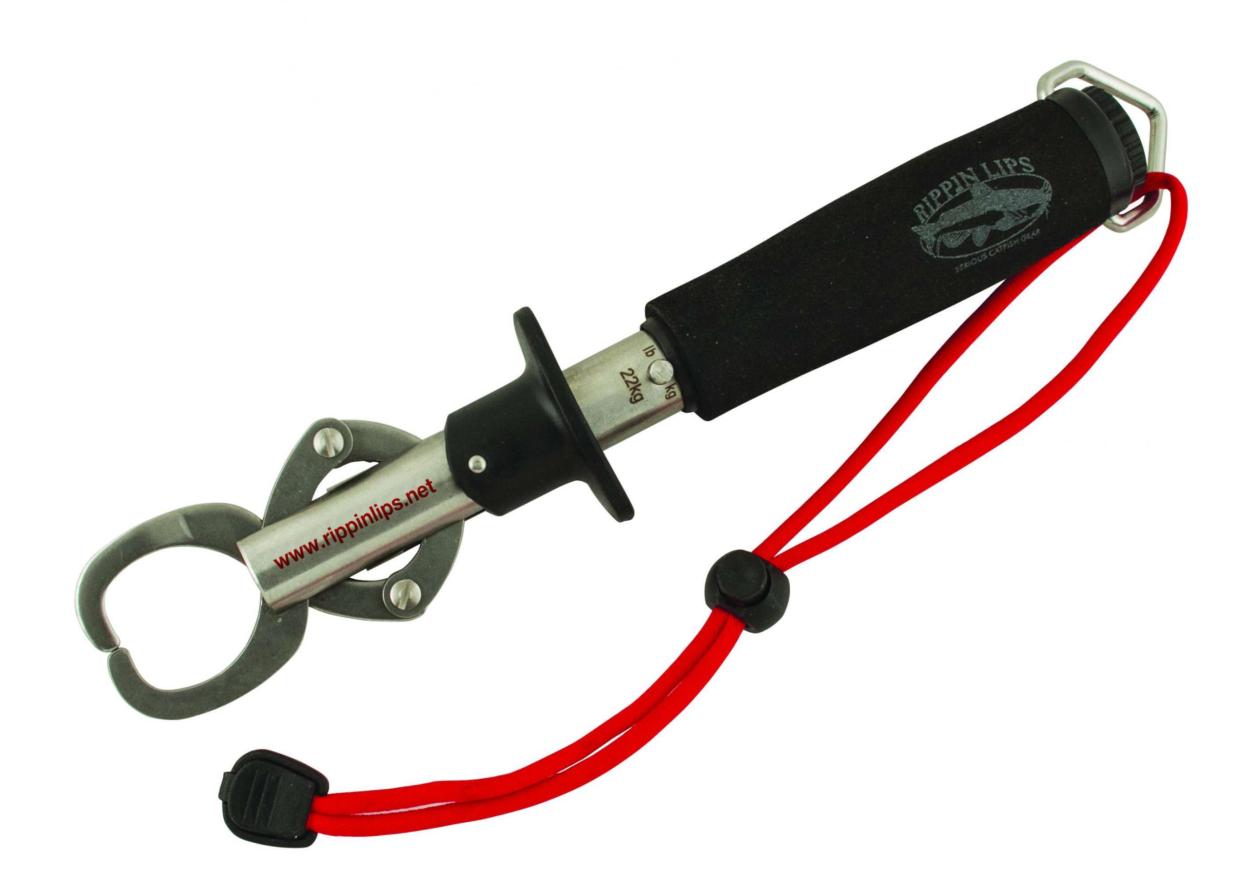 <b>Rippin Lips </b><br>	PRO Big Fish Gripper<br>	Sometimes you find a monster on your line â intentionally or not. This fish gripper is constructed of non-corrosive stainless steel, affording years of flawless operation. Giving grip to the gripper â the angler â the solid-state tool features a non-slip rubberized handle with adjustable wrist strap. A built-in scale will weigh up to 50 pounds, too. Anything bigger and youâre probably going to round up for storytelling purposes anyway.