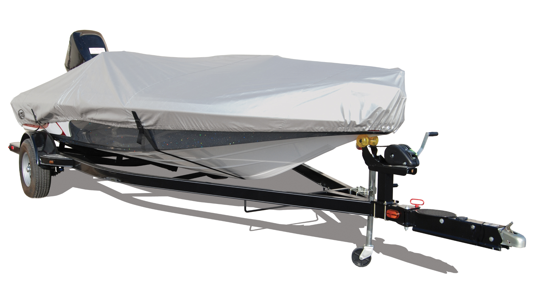 <b>Taylor Made</b><br>	Trailerite Pro Series Boat Cover<br>	Featuring reflective strips sewn into the sides of stern, these boat covers fit a variety of sizes and include quick-relase 2-inch wide belly straps that eliminate stress and prevent abrasion. 