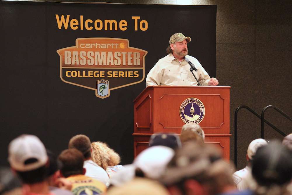 Carhartt's Tim Humes steps to the podium as the nights keynote speaker. 